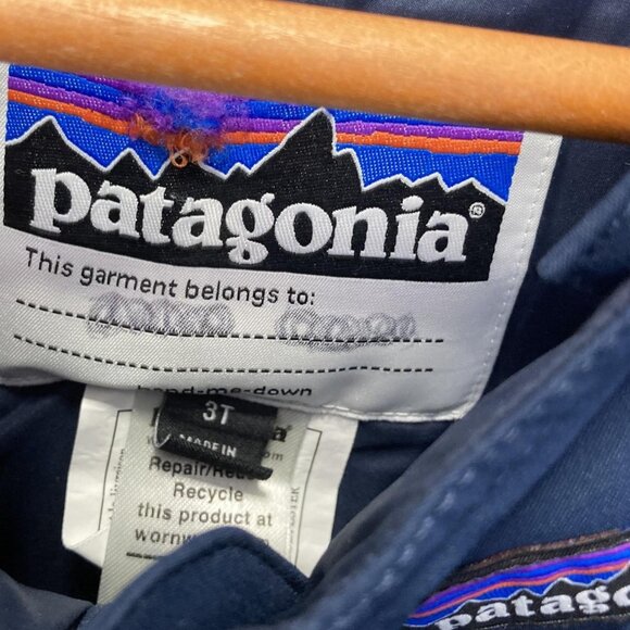 Patagonia H2No Snow Bib Pants Size 3T Blue Snow Pile Insulated Waterproof 61110 - Picture 4 of 16